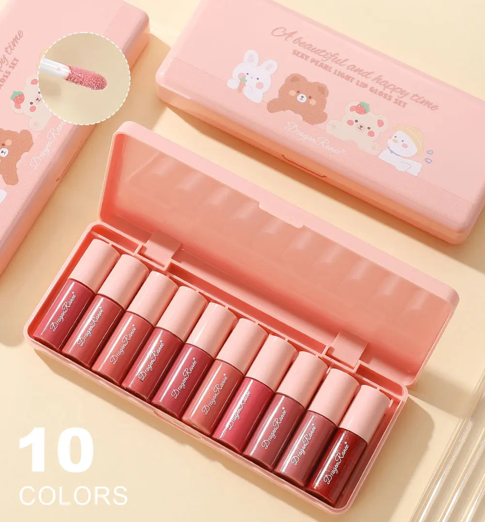Kit 10 Fine Glitter Lip Gloss