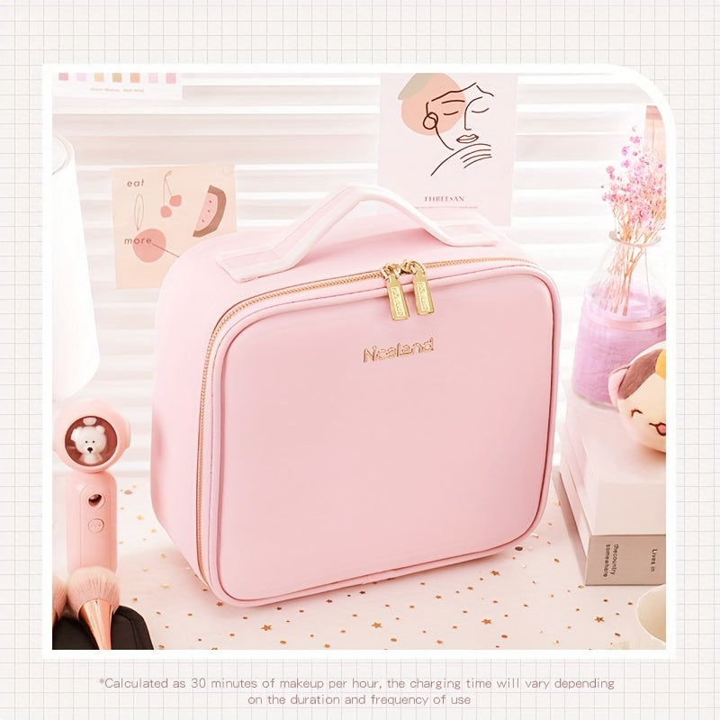 Portable Lighted Makeup Bag with Mirror