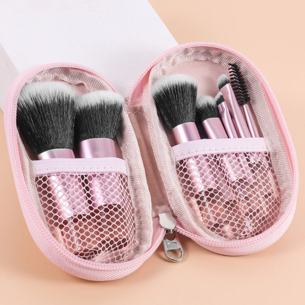 Kit of 10 mini professional brushes with bag