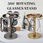Rotating 360° Sunglass and Jewelry Organizer with Detachable Tray for Home Display