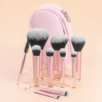 Kit of 10 mini professional brushes with bag