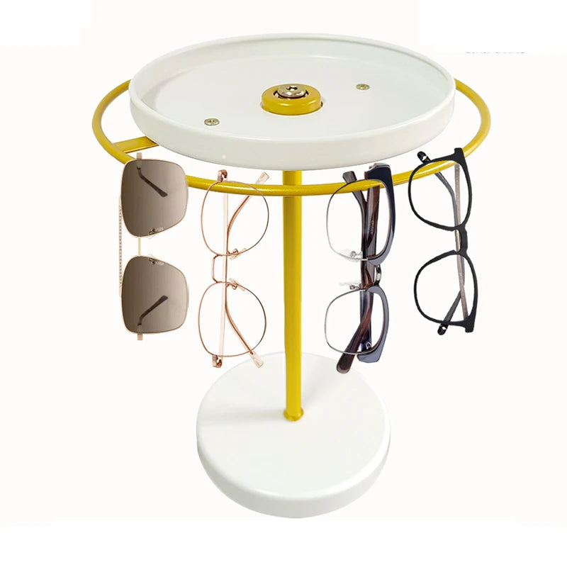 Rotating 360° Sunglass and Jewelry Organizer with Detachable Tray for Home Display