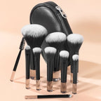 Kit of 10 mini professional brushes with bag