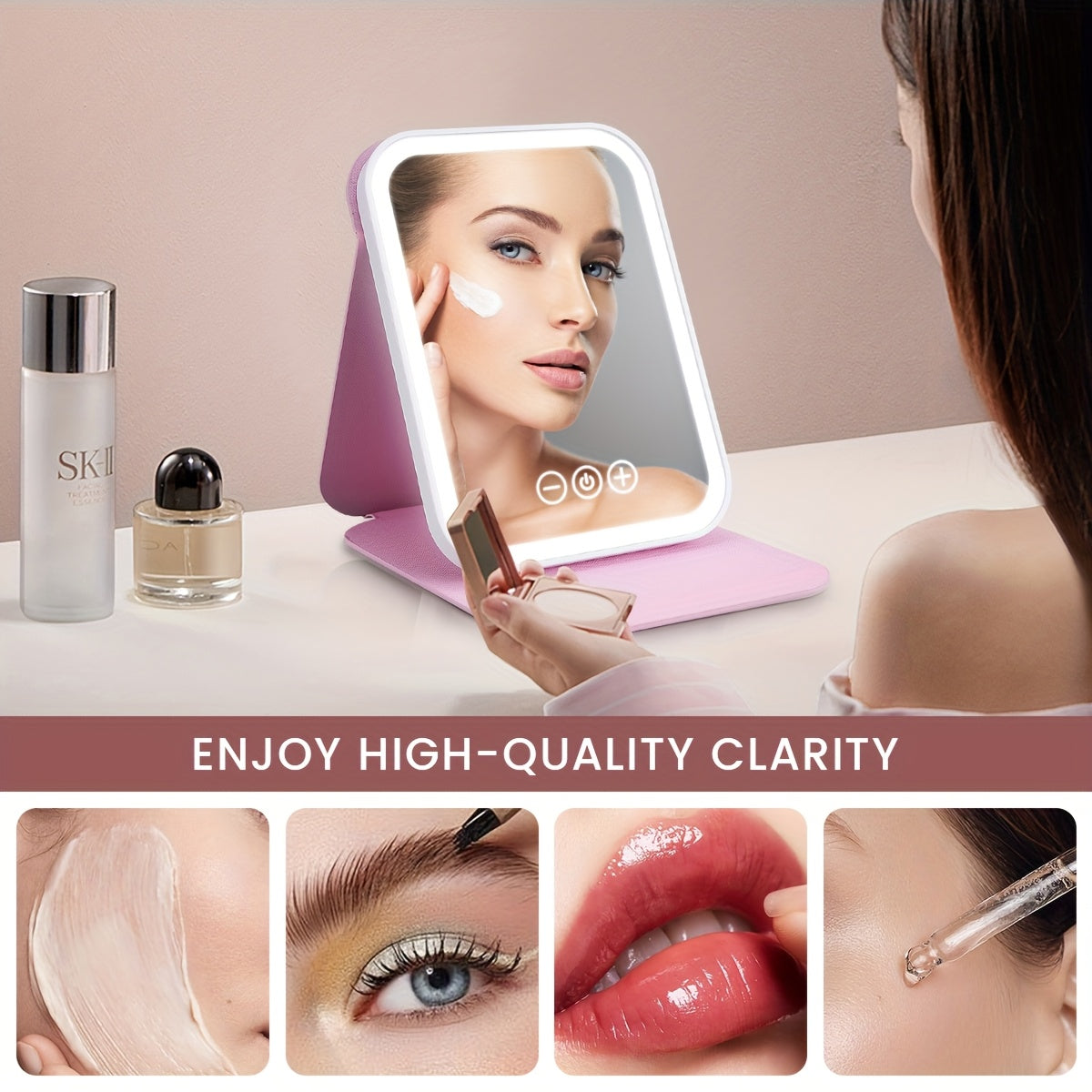 M MISS DREAM Portable Lighted Makeup Mirror