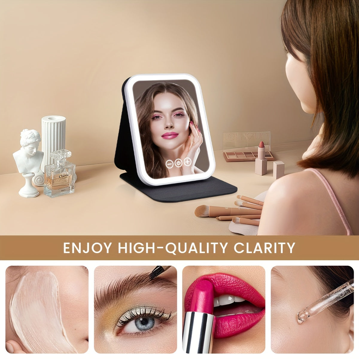 M MISS DREAM Portable Lighted Makeup Mirror